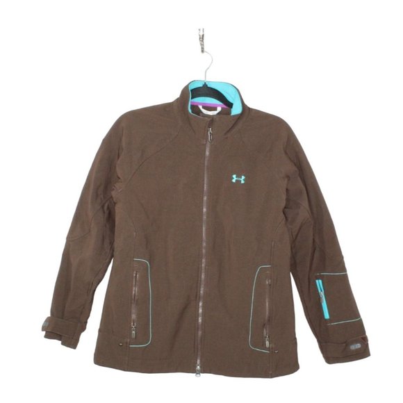 Under Armour Jackets & Blazers - Under Armour Brown Polyester Blend Full Zip Jacket Size M
